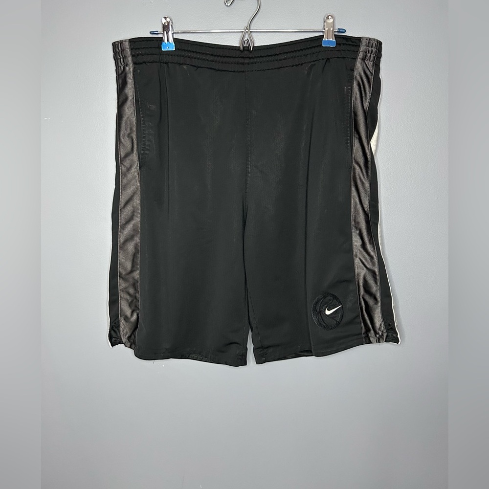 Vintage Nike Shiny Dazzle Basketball Shorts Silky Mens L Black  Grey Silver‎ 90s